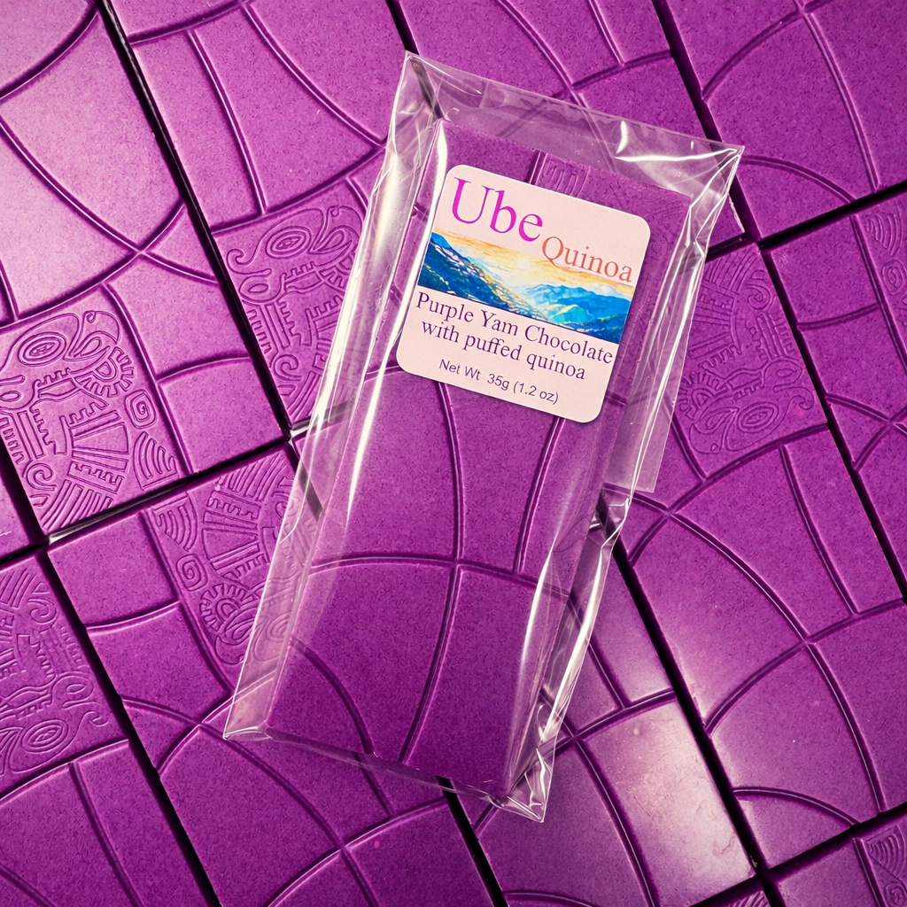 Ube Chocolate Bar with Puffed Quinoa