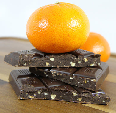 Mandarin Orange Dark Chocolate Bar with Crushed Almonds